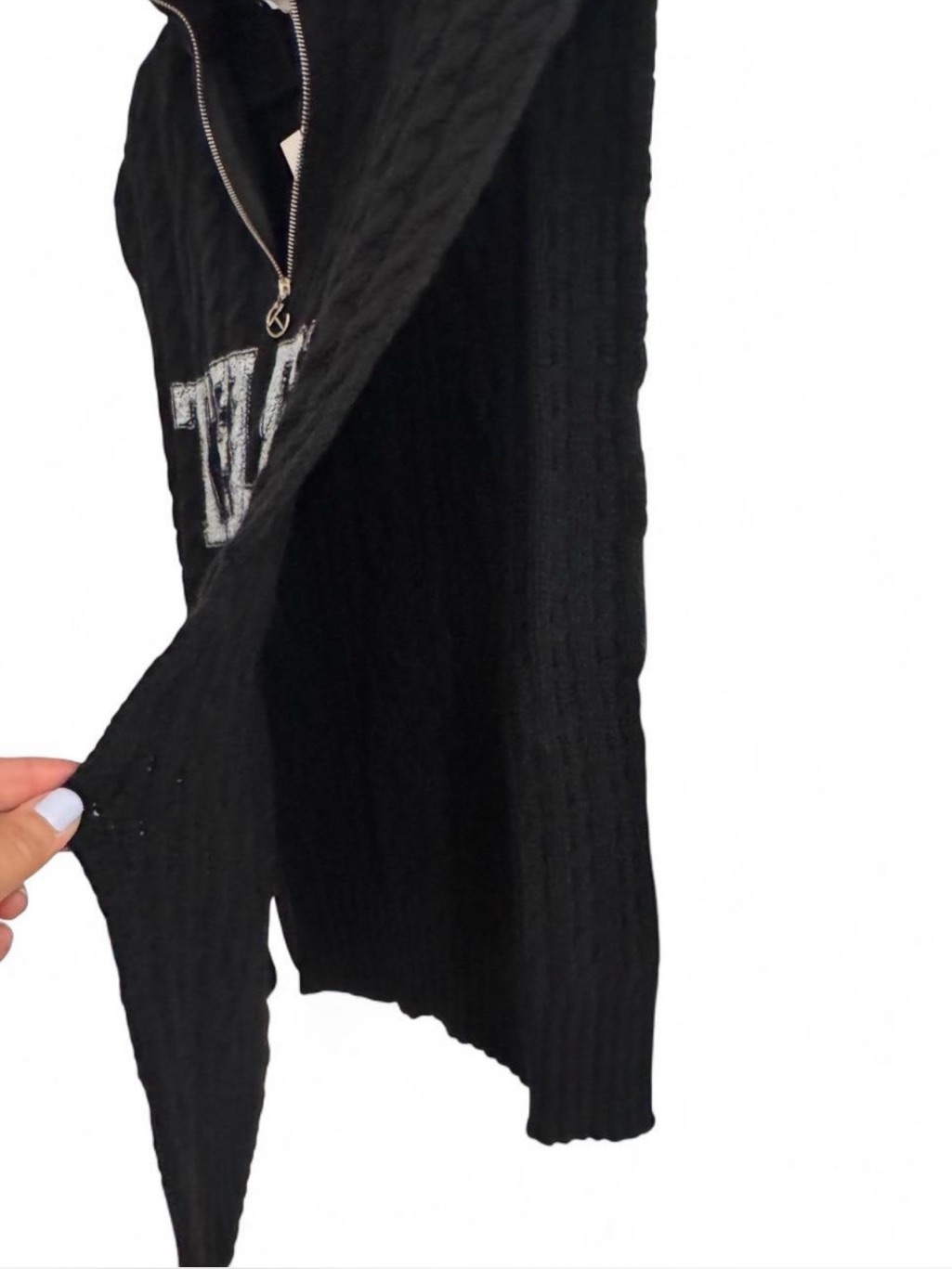Nwt Telfar Unisex Blk Wool Cashmere Cable Knit Sweater Poncho Vest -New In Bag! — image 3 of 8